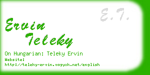 ervin teleky business card